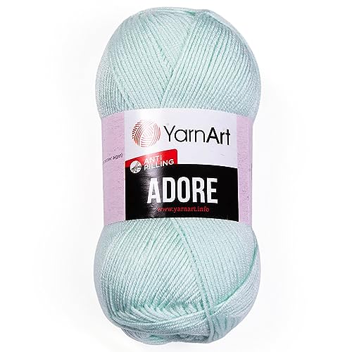 1 Skein YarnArt Adore, Antipilling Yarn, 100% Antipilling Acrlylic, 100 g (3.5 oz), 280 m (306 yd), 3 : Light-DK, Baby Green - 358 - color: Baby Green - 358