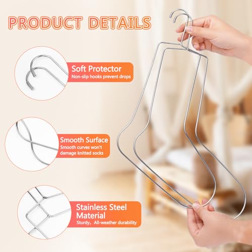 2Pairs of 8in/9in Sock Blockers Stainless Steel Blockers Drying Hanger | for Knitting and Crochet, Shaping, Drying, Displaying Socks - size: 2 Pairs