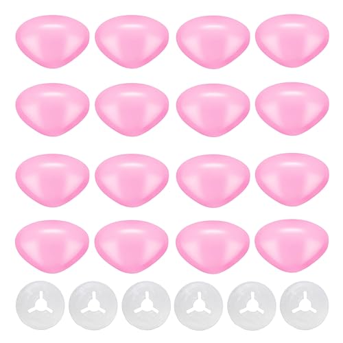 Thalinfayi 20 * 25mm Safety Nose Triangle Pink Craft Nose for Crocheting | 60pcs Plastic Crochet Nose and Washers for DIY Crafts Amigurumi Stuffed Animals Teddy Bear Handmade Projects - color: Pink, size: 20*25mm