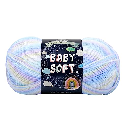 (1 Skein) Lion Brand Yarn Babysoft Baby Yarn Yarn, Pastel Print | Light DK Acyrlic Nylon Blend Fiber for Soft Baby Blankets, Knit Garments, Crochet Hats, Machine Washable Yarn - color: Pastel Print, size: 1 Pack