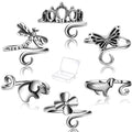 6 PCS Crochet Tension Ring Cat Crown Butterfly Elephant Sunflower Adjustable Yarn Rings Tools Crochet Accessories Gifts for Crochet Lovers - color: Animal & Nature Crochet Rings