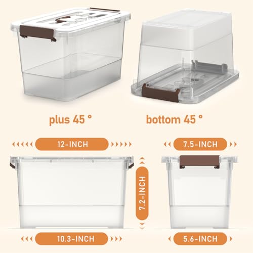 4 Pack-Plastic Storage Bins with Lids and Handle, Clear Plastic Latching Box for Storage, Stackable Storage Containers for Organizing, Multi-Purpose, 7 Quart - color: Clear, size: 7 Quart