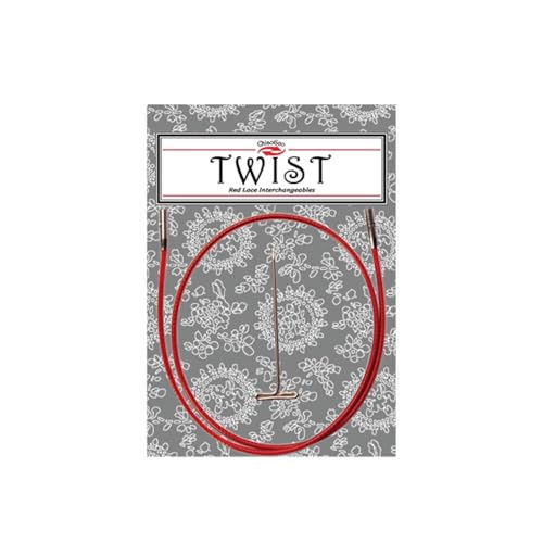 ChiaoGoo 14-Inch Twist Lace Interchangeable Cables, Small, Red