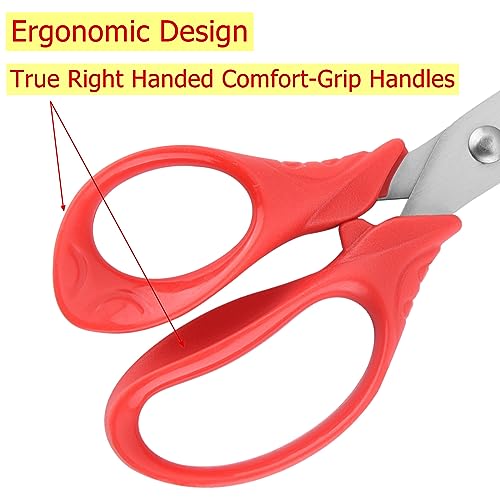 OneName Safety Blunt Tip Kids Scissors 8 Pack, School Supplies Ages 4+ | Ergonomic Comfort-Grip Handles, Stainless Steel Blades, Perfect for Student, Classroom, Crafting DIY Arts Home - color: Right-handed 8pack Pink,green,blue,red