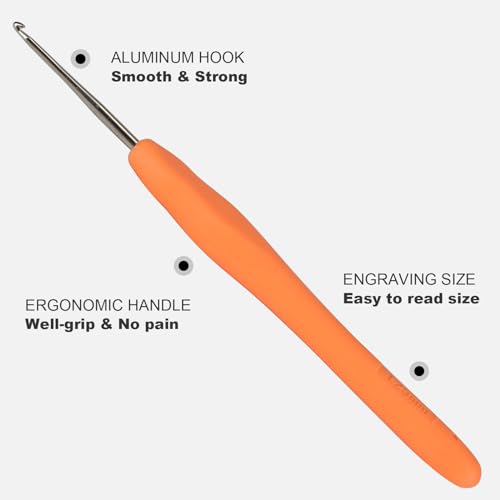 YOJOB 2-Pack Small Size 1.5mm, 1.75mm Crochet Hooks, Ergonomic Crochet Hook | Super Smooth Knitting Needles with Soft Rubber for Beginner and Advanced (1.5mm, 1.75mm) - size: 1.5mm, 1.75mm