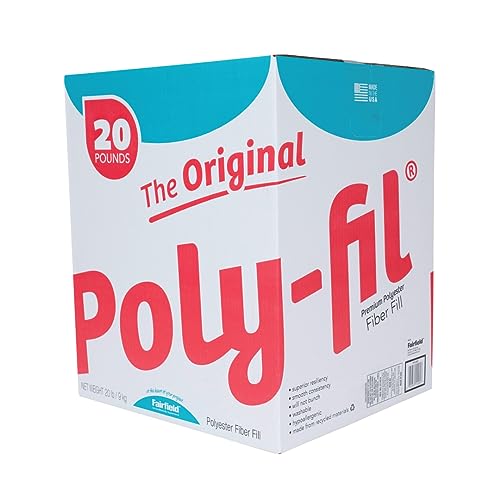 Poly-Fil Fairfield Original Premium Polyester Fiber Fill Soft Pillow Stuffing, Stuffing for Stuffed Animals, Toys, Cloud Decorations, 20 lbs and 5 lbs Boxes