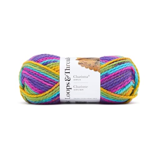 Loops & Threads Charisma Yarn - Multicolor Yarn for Knitting, Crochet, Weaving, Arts & Crafts - Passion, Bulk 6 Pack - color: Passion