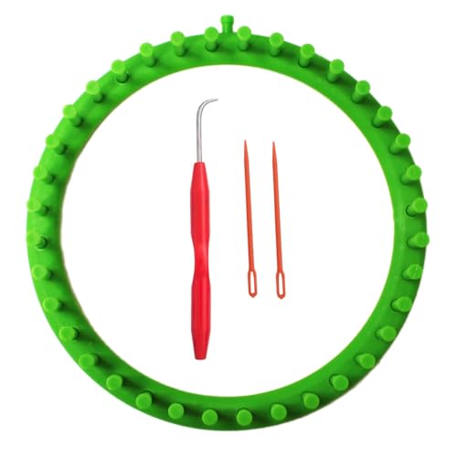S & E TEACHER'S EDITION Round Knitting Loom Set, Green | For Knitting Hat Scarves Socks, 9.5 Inch Diameter, 36 Pegs