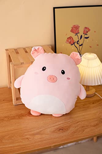 Soft Flat Pig Plush Hugging Pillow Cute Pink Pig Stuffed Animal Piggy Plushies Toys Kids Piglet Anime Cushion for Birthday, Valentine's Day, Christmas...16.5 Inch - color: Peach, size: 16.5 Inch