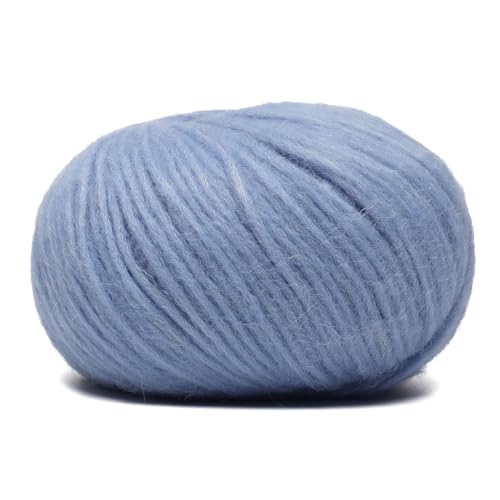 Baby Alpaca Merino Yarn 3 Skeins 150g Worsted Weight Knitting Soft Blue | Pullu baby alpaca merino blend made in Peru 3 skeins 150g 426yd total for knitting and crochet sweaters scarves and hats - color: Soft Blue