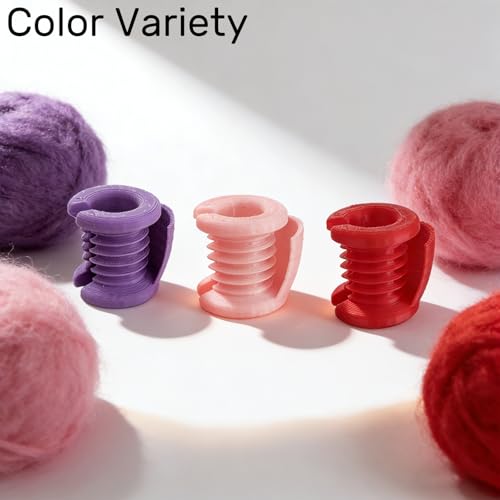 Adjustable Crochet Tension Ring for Finger - 3 Pack Yarn Rings, Opening Design, Multi- Yarn Splitter, Essential Knitting and Crocheting Accessory