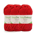 Okeydokeys Super Bulky Chenille Yarn Size 6, 3-Pack,150g/114y, Thick Fluffy Yarn for Crocheting Baby Blankets, Amigurumi. Cherry Slush Red #18 - color: Cherry Slush Red #18, size: 3-Pack ($5.00/skein)