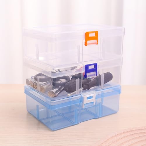 1PCS Plastic Boxes Clear Rectangular Organizer Case Hardware Tool Jewelry Container Packaging Beads Storage Box,18 * 11.8 * 5.5cm