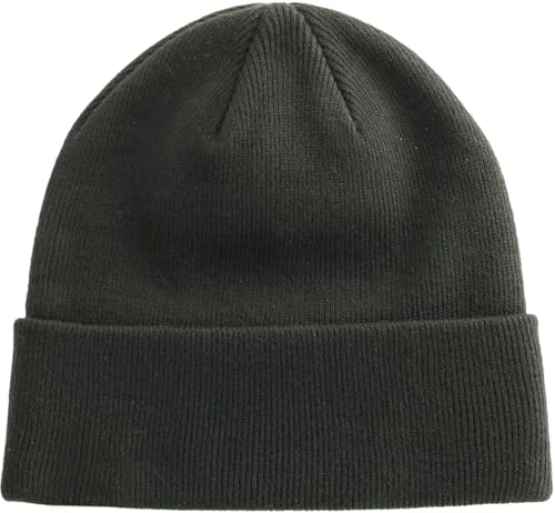 100% Cotton Beanie Hat Winter Hats Women Men Warm Knit Beanies | Double Layer Warmth ,Ultra-Soft Itch-Free Pure Cotton Knitted, Cuffed & Uncuffed Fisherman Slouchy Skull Cap for Womens Mens - color: 1pcs Grey Green