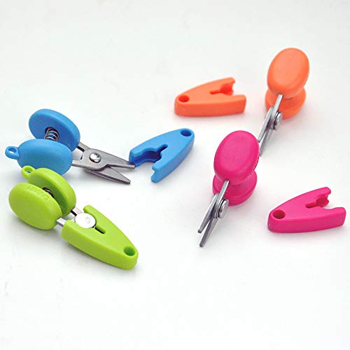 CANARY Mini Travel Scissors 1.3" - TSA Approved Portable Tiny Scissors for Yarn, Sewing, Paper - Micro Keychain Snips with Safety Cap, Japanese Stainless Steel Blade, Made in Japan, Green - color: Green