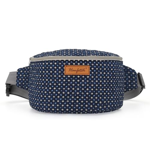 Yarn Crossbody Waist bag Small Yarn Storage Organizer for Yarn Skeins-Organizer for Crochet Hooks and Accessories - color: Navy Ditsy