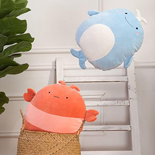 Soft Flat Whale Plush Hugging Pillow Cute Blue Whale Stuffed Animal Plushies Toys Kids Anime Cushion for Birthday, Valentine's Day, Christmas...16.5 Inch - color: Blue, size: 16.5 Inch