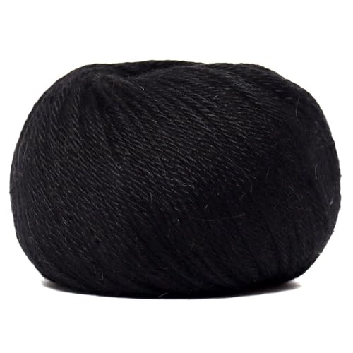100% Baby Alpaca Yarn 3 Skeins 150g DK Weight Knitting Crochet Black | Made in Peru with natural warmth and softness featuring 327yd of premium fiber ideal for scarves shawls sweaters and more - color: Black, size: DK