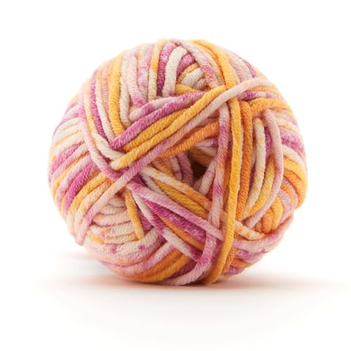 Loops & Threads Sunrise Bulky Twist Multi Yarn – Bulky Weight Yarn for Knitting, Crochet, Weaving, Arts & Crafts, 15 Pack - color: Sunrise