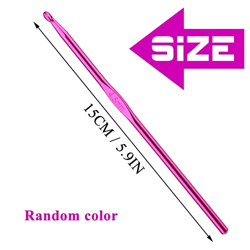 Iuuidu 4.5mm Aluminum Crochet Hook, Smooth Crochet Needles | Crochet Hooks for Arthritic Hands, Knitting Needles for Yarn Craft, Great Handmade DIY Present for Friends, Random Color - color: Aluminum Crochet Hook, size: 4.5mm