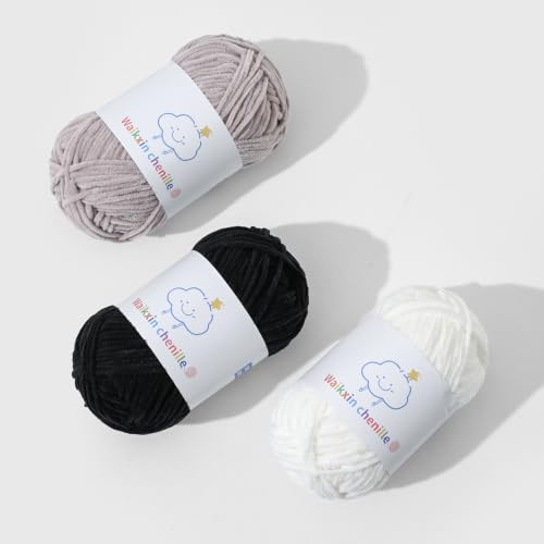 6 Pack of Skinny Chenille Yarn for Crocheting, Amigurumi Yarn&Baby Yarn for Crocheting Soft,10.58oz/656yds Fluffy Fingering Weight Velvet Yarn for DIY Crafts&Baby Blankets.(6 Light Tan) - color: 6 Light Tan