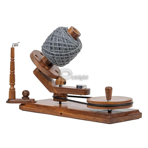 Outright Wooden Yarn Ball Winder Large Capacity Complete Set of Crocheting and Knitting - Yarn Bowl, Crochet Hooks Set of 15, Yarn Winder and Swift - color: Rosewood, size: Complete Knitting Set