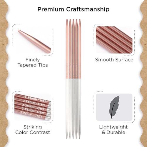 Knitter’s Pride Rosemist Double-Point Needle 6""(15cm) - US 3(3.25mm) - size: 3.25mm