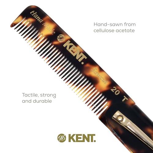 Kent 20T TY Handmade Folding Pocket Comb for Men, Fine Tooth Hair Comb Straightener for Everyday Grooming Styling Hair, Beard or Mustache, Use Dry or with Balms, Saw Cut Hand Polished, Made in England - color: Yellow Tokyo, size: 3 Pack