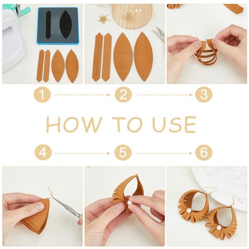 SUPERDANT Tassel Leather Cutting Dies 2 Shapes Leather Earring Die Cuts Fringe Wooden Die Cuts Dangle Earrings Cutting Cutter for DIY Art Crafts Fabric Accessory Earring Jewelry Making - color: Tassel Drop