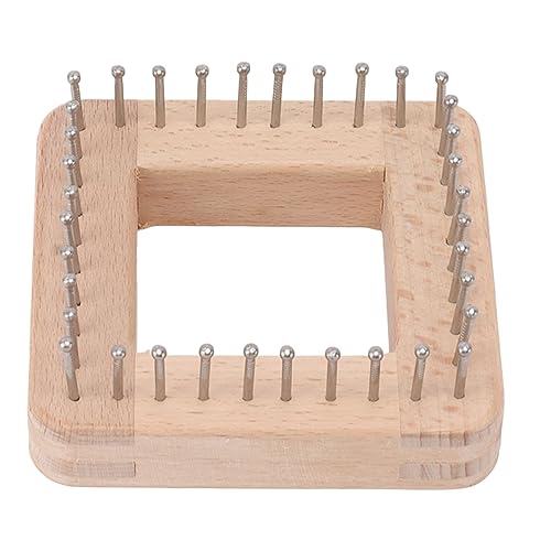 Diydeg Knitting Loom, Wooden DIY Board Mini Knitting Board Weaving Pegs Crochet Needlework Tools with Non Detachable Hooks, for Making Scarves Hats Shawls (S) - size: Small