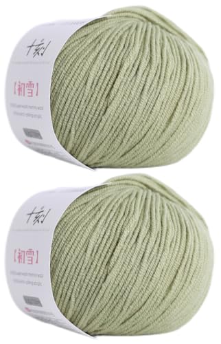 Merino Wool Yarn, Superwash Anti-Pilling, Sport Weight, for Knitting and Crocheting DIY Scarf Sweaters, 3.52 oz/100 g, (Per Skein 1.76 oz 150 Yards)-Lime Green - color: Lime Green