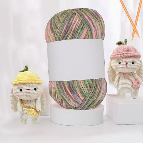 Threads for Knitting Yarn Crochet Yarn Rainbow for Crocheting Knitting Projects(Ladies' Pink) - color: Ladies' Pink