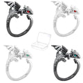 Namifin Crochet Ring for Fingure Adjustable Crochet Tension Ring Yarn Tension Rings Easy Crocheting Crochet Accessories Mother Grandma Thanksgiving Presents - color: 4 PK Dragon