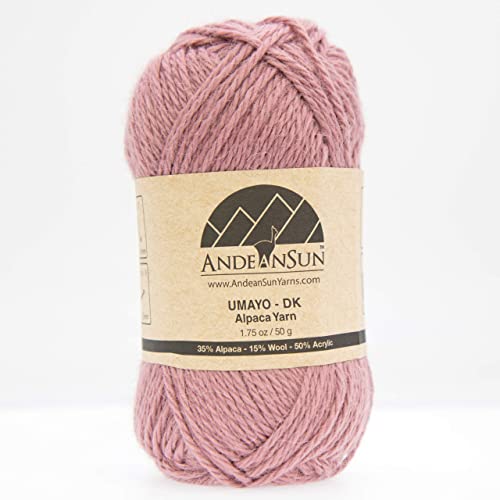 [ Set of 3 Small Gorgeous Skeins ] Alpaca Yarn Blend [ Umayo ] [ DK ] #3 (5.25 Ounces/150 Grams Total) Lovely and Soft to Enjoy Knitting - Crocheting - Weaving [ Pink Mauve ] - color: Pink Mauve