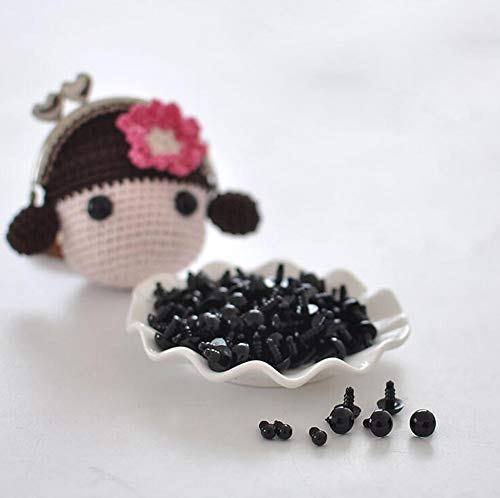 50Pcs 18mm/0.7inch Solid Black Plastic Safety Eyes with Washers
