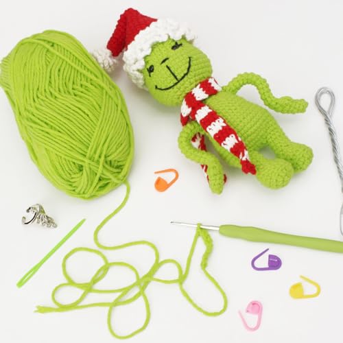ALODNY Crochet Kit for Beginners,Christmas Crochet Kit for Beginners Adults,Knitting Kits Hooks Yarn Set with Step-by-Step Video Tutorials | Knitting Kits Complete Set with Step-by-Step Video Tutorials for DIY Projects,Craft Practice,Christmas Stocking St