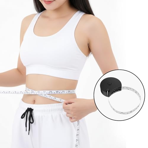 Ouligay Tape Measure for Body with Locking Mechanism 60in/150cm Automatic Telescopic Tape Measure, Retractable Measuring Tape for Body Measurements, Fitness, Weight Loss, Tailor, Sewing, Handcrafts