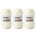 3 White Soft Chenille Yarn for Crocheting, Fluffy Chunky Crochet Yarn for Baby Blanket, (10.58oz/393yds) Fuzzy Velvet Yarn for Amigurumi&DIY Puzzle、Crafts、Scarf - color: 3 White