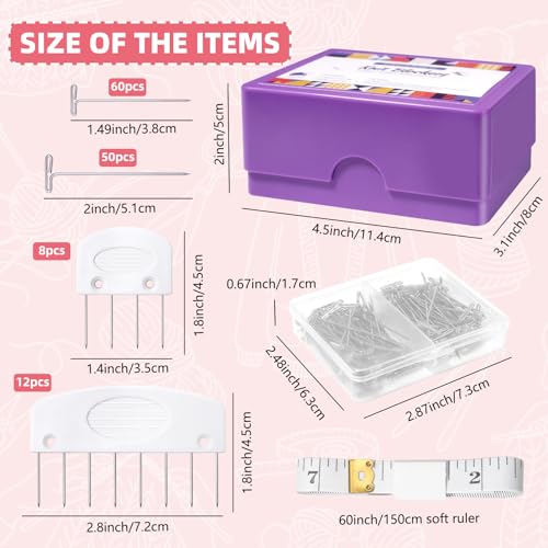 Uotey 130Pcs Knit Blocking Pins Kit for Blocking Knitting Crochet