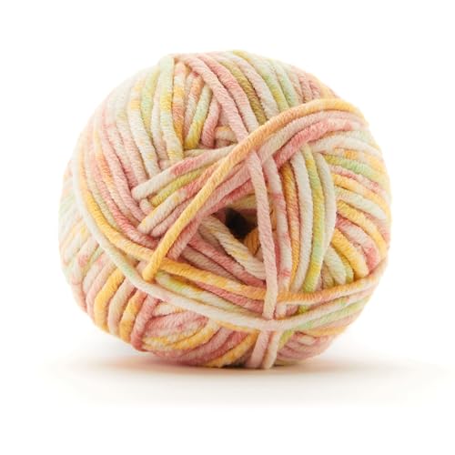 Loops & Threads Sherbet Bulky Twist Multi Yarn – Bulky Weight Yarn for Knitting, Crochet, Weaving, Arts & Crafts, 15 Pack - color: Sherbet