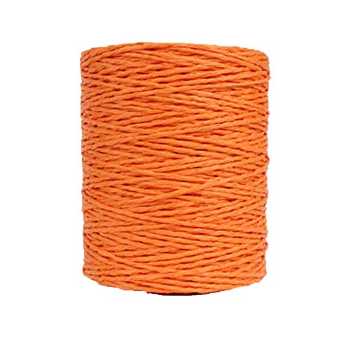 Natural Cotton Raffia Yarn Orange Summer Sun Hat, Beach Bag, Rayon Crochet Yarn, Knitting Materials - 280 Meters/306 Yards - color: Orange