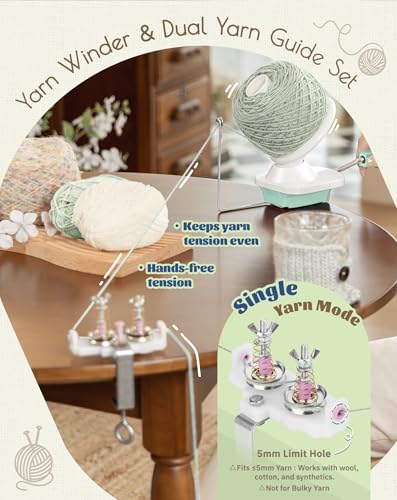 Adhafera Yarn Winder, Ball Winder for Crocheting, Yarn Spinner for Knitting | 4oz, Durable ABS Plastic, Manual, Easy to Use, Quick Install, Protable, The Helper for Yarn Collection Lovers - color: Green Winder With Guide