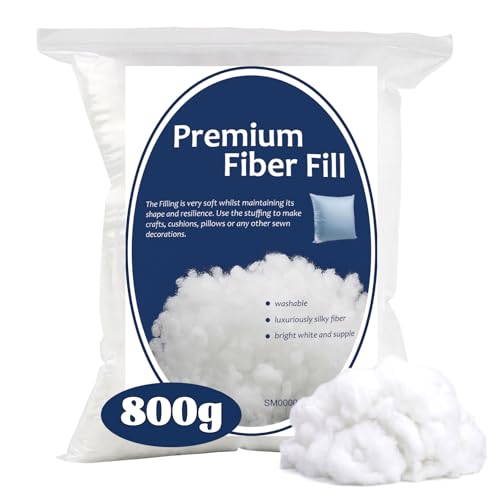 Bupete 28.2oz/800g Polyfill Stuffing, (1.8oz~4.18lb) Pillow Stuffing | Pillow Filling Stuffing for Couch Pillows, Stuffing for Pillows, Fiber Filling Stuffing, Polyester Fiberfill Stuffing - color: White B