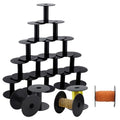 PH PandaHall 20pcs Black Empty Bobbin Spool Plastic Thread Spools Wire Weaving Bobbins 2.5 inch Thread String Bobbin Ribbon Spools Bulk Sewing Spool for Embroidery Yarn Cord Crafts Sewing