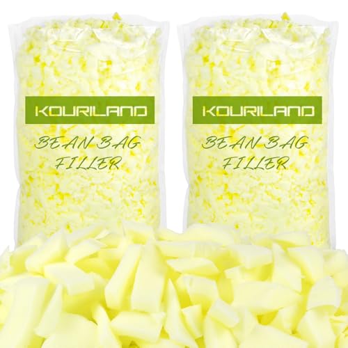 Upgraded Bean Bag Filler - 10LBS Shredded Memory Foam Beanbag Filling | Pillow Stuffing Bean Bag Refill for Couch Cushion Stuffed Animals Dog Bed Chair Arts Crafts - color: Yellow, size: 10 LBS