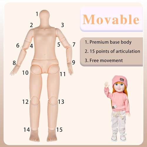 12 Inch BJD Fashion Girl Doll, 15 Movable Joints, Exquisite Hair and Trendy Casual Outfits (Casual wear-Beige) - color: Beige