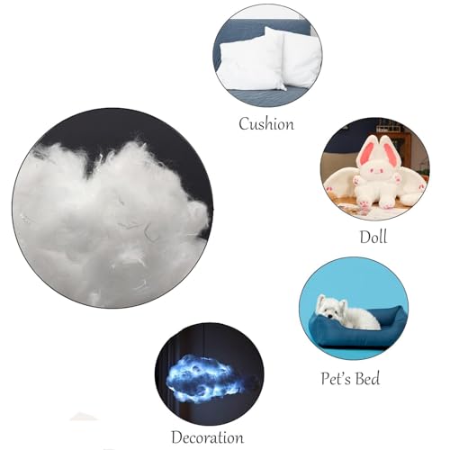 250g/8.8oz Premium Polyester Stuffing for Stuffed Animals, Soft and Warm Down Feather Like Pillow Stuffing for Dolls, Fiber Filling Stuffing for Craft - size: 250/8.8oz