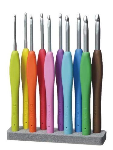 Clover 1048/I Crochet Hook, Green, Size I, 5.5 mm - size: US D / 3.25 mm