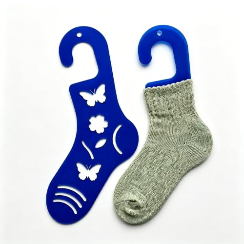 HENYANMHXH Sock Blockers for Knitting, 2 pcs Blue Acrylic Sock Stretchers with Storage Bag, Reusable Stocking Blockers for Handmade Sock Crafting, 3mm Thick(Butterfly Cutout) - color: Blue-Butterfly Cutout