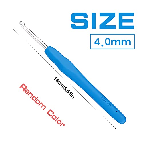 QMNNMA 4 mm Crochet Hook, Ergonomic Crochet Hooks for Arthritic Hands | Crochet Needles for Yarn, Extra Long Knitting Needles for Beginners and Crocheting Yarn, Good for Making Blankets - size: 4mm